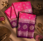 Morpankh Rani Banarasi Silk Saree  Pink
